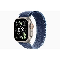 Apple Watch Ultra 3 49mm Natural Titanium Case with Blue/Bright Blue Trail Loop, M/L