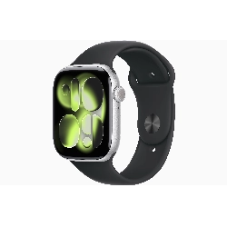 Apple Watch Series 11 46 мм, Silver Aluminium Case, Black, M/L