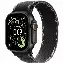 Apple Watch Ultra 3 49mm Black Titanium Case with Black/Charcoal Trail Loop, S/M