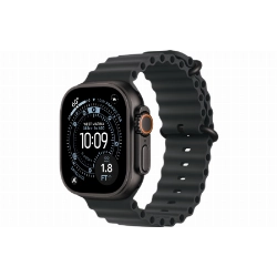 Apple Watch Ultra 3 49mm Black Titanium Case Ocean Band, Black