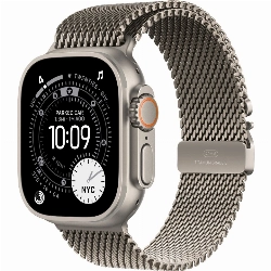 Apple Watch Ultra 3 49mm Titanium Case Milanese Loop, Natural, L