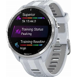 Умные часы Garmin Forerunner 965 Titanium Bezel with Whitestone Case and Whitestone/Powder Silicone Band 0100280911	, Grey, серый
