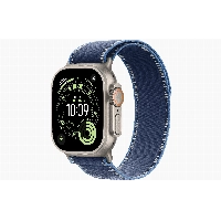 Apple Watch Ultra 3 49mm Natural Titanium Case with Blue/Bright Blue Trail Loop, M/L
