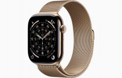 Apple Watch Series 11 46 мм, Gold Titanium Case, Gold Milanese Loop, M/L