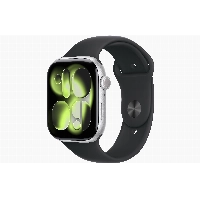 Apple Watch Series 11 46 мм, Silver Aluminium Case, Black, M/L