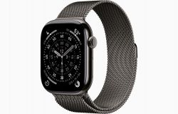 Apple Watch Series 11 46 мм, Slate Titanium Case, Slate Milanese Loop, M/L