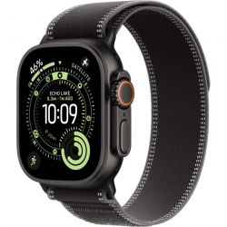 Apple Watch Ultra 3 49mm Black Titanium Case with Black/Charcoal Trail Loop, M/L