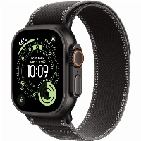 Apple Watch Ultra 3 49mm Black Titanium Case with Black/Charcoal Trail Loop, M/L