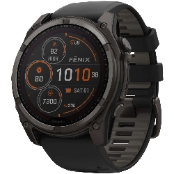Умные часы Garmin Fenix 8, Solar Sapphire, 47 мм, 010-02906-11, Carbon Gray DLC Titanium Black/Pebble Gray