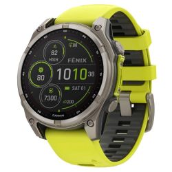 Умные часы Garmin Fenix 8, Solar Sapphire, 51 мм, 010-02907-21, Amp Yellow/Graphite
