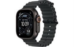 Apple Watch Ultra 3 49mm Black Titanium Case Ocean Band, Black