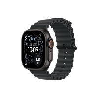 Apple Watch Ultra 3 49mm Black Titanium Case Ocean Band, Black