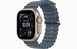 Apple Watch Ultra 3 49mm Titanium Case Ocean Band, Anchor Blue