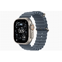 Apple Watch Ultra 3 49mm Titanium Case Ocean Band, Anchor Blue