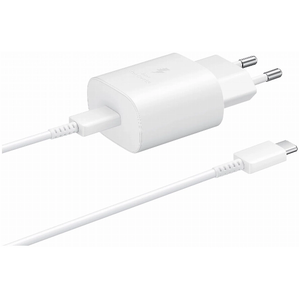 Сетевое зарядное устройство Samsung EP-TA800 + кабель USB Type-C, 25 Вт, RU, White, белый