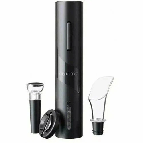 Электрический штопор с набором аксессуаров для вина 4 в 1 Circle Joy Electric Wine Set, Black, черный