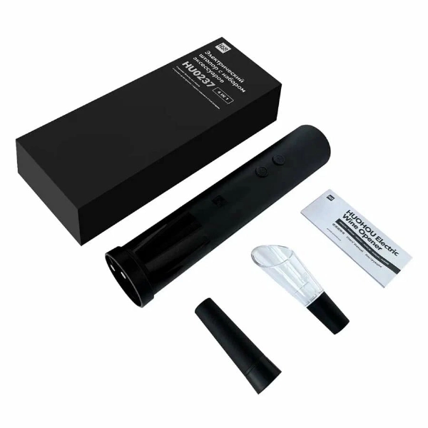 Электрический штопор с набором аксессуаров для вина 4 в 1 Circle Joy Electric Wine Set, Black, черный
