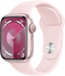 Apple Watch Series 9 45mm Aluminum Case with Sport Band, , размер M/L, Pink, розовый
