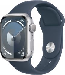 Apple Watch Series 9 45mm Aluminum Case with Sport Band, , размер M/L, Silver, серебристый 