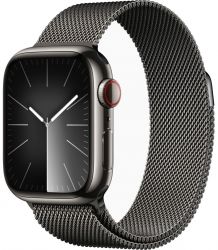 Apple Watch Series 9 41mm Aluminum Case with Milanese Loop, Graphite
