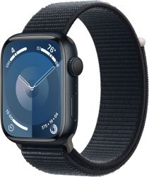 Apple Watch Series 9 41mm Aluminum Case with Sport Loop, Black, черный
