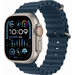 Apple Watch Ultra 2 49mm Titanium Case Ocean Band, Dark Blue