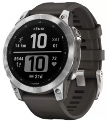 Умные часы Garmin Fenix 7, 47 мм, Silver/Graphite