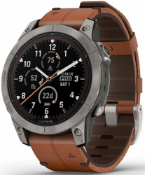 Умные часы Garmin Fenix 7 Pro Sapphire Solar, Chestnut Leather Band, 47 мм, 0100277730, Brown