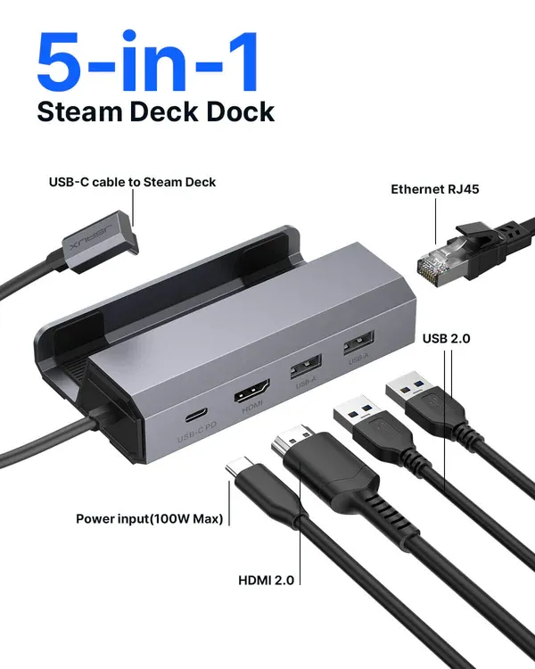 Док-станция 5 в 1 JSAUX для Steam Deck